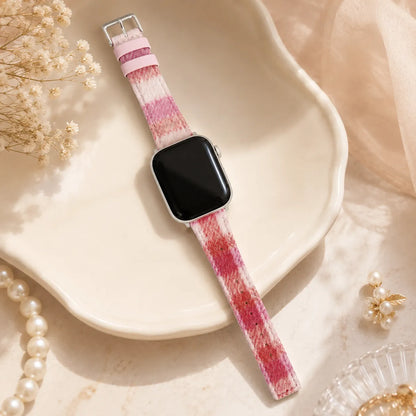 Tartan Apple Watch Band pink