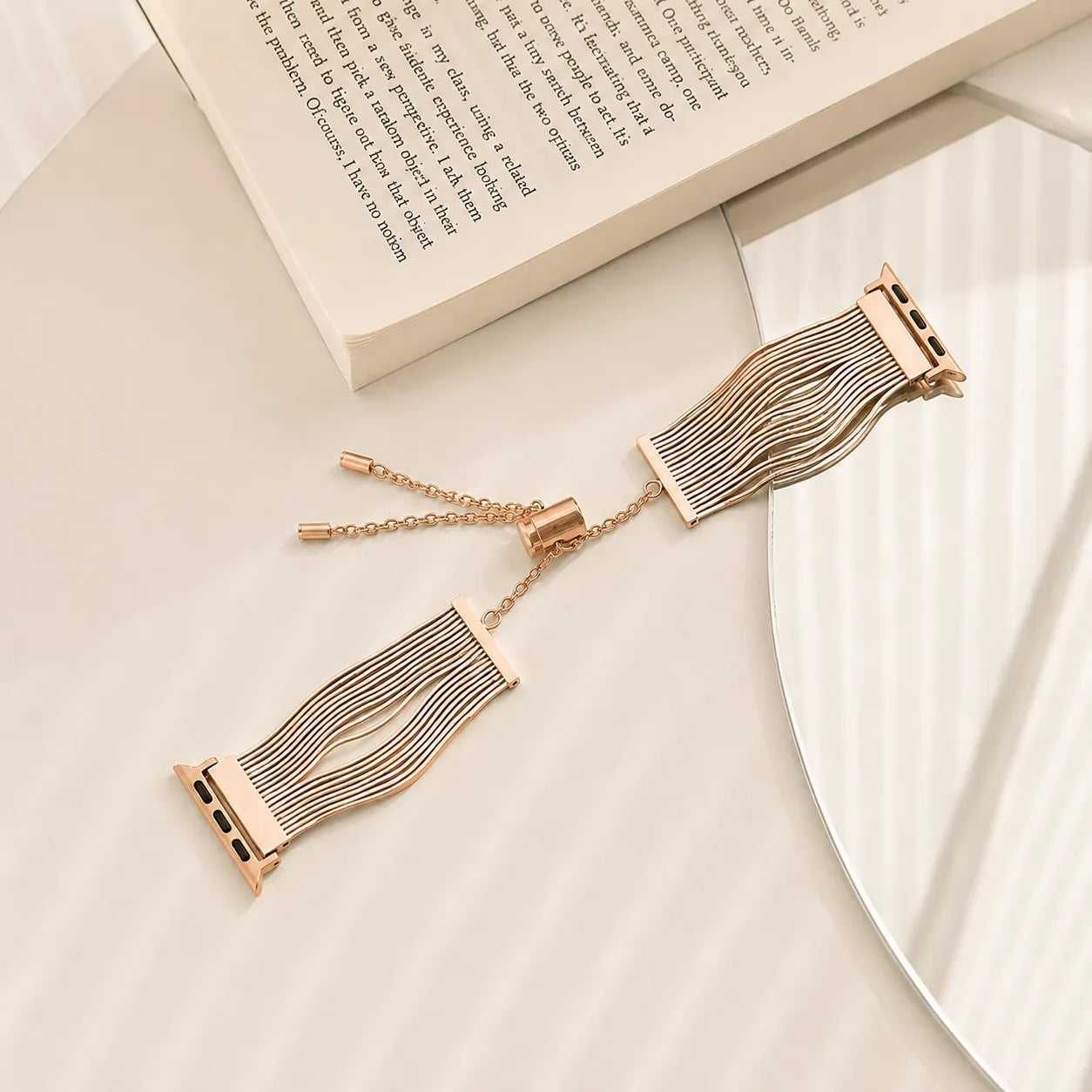 Tassel Chain Stainless Steel Apple Watch Band sku rose gold