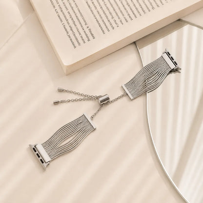 Tassel Chain Stainless Steel Apple Watch Band sku silver