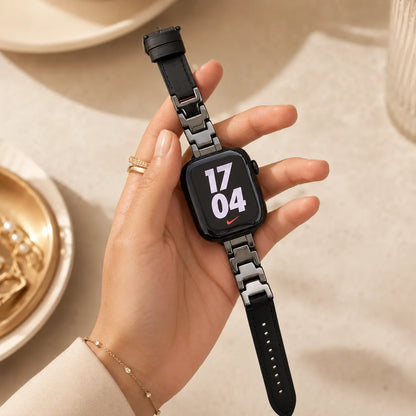 Two-Tone Ceramic Leather Apple Watch Band preview