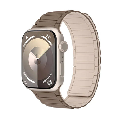 TwoToneMagneticSiliconeAppleWatchBandsBrown_Cream