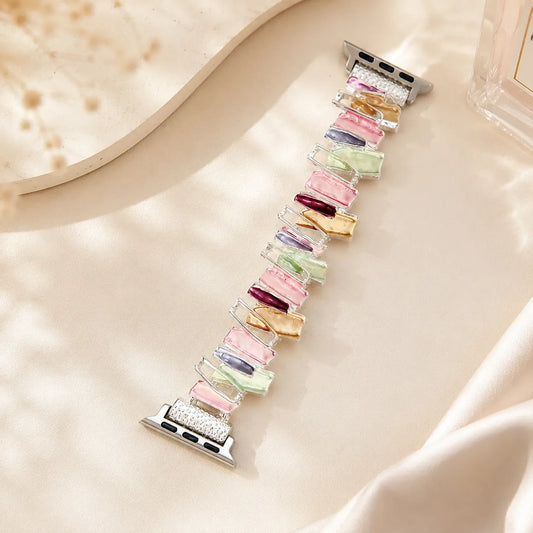 Unique Elastic Scrunchie Apple Watch Bands silver