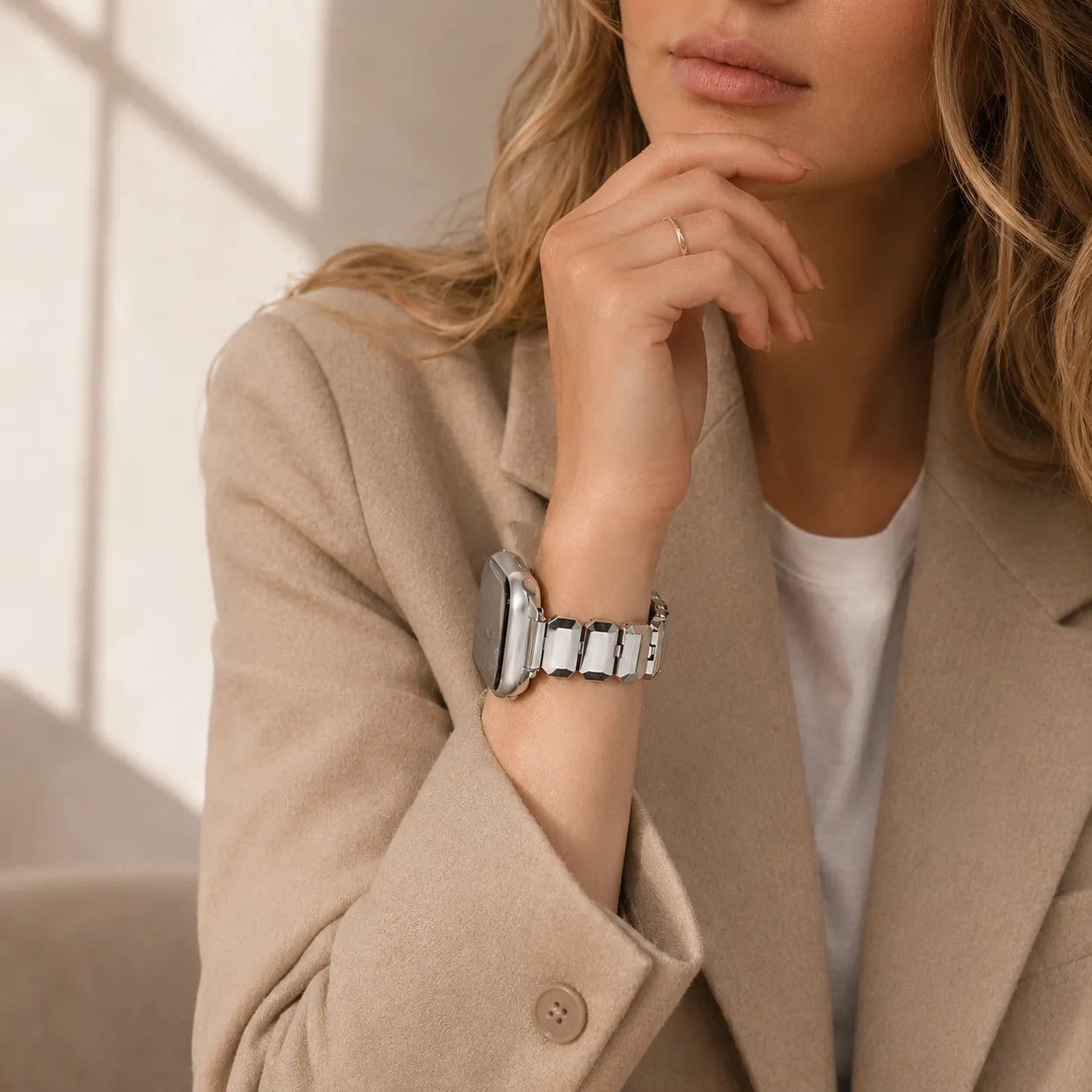 Women's Little Cube Apple Watch Band silver preview