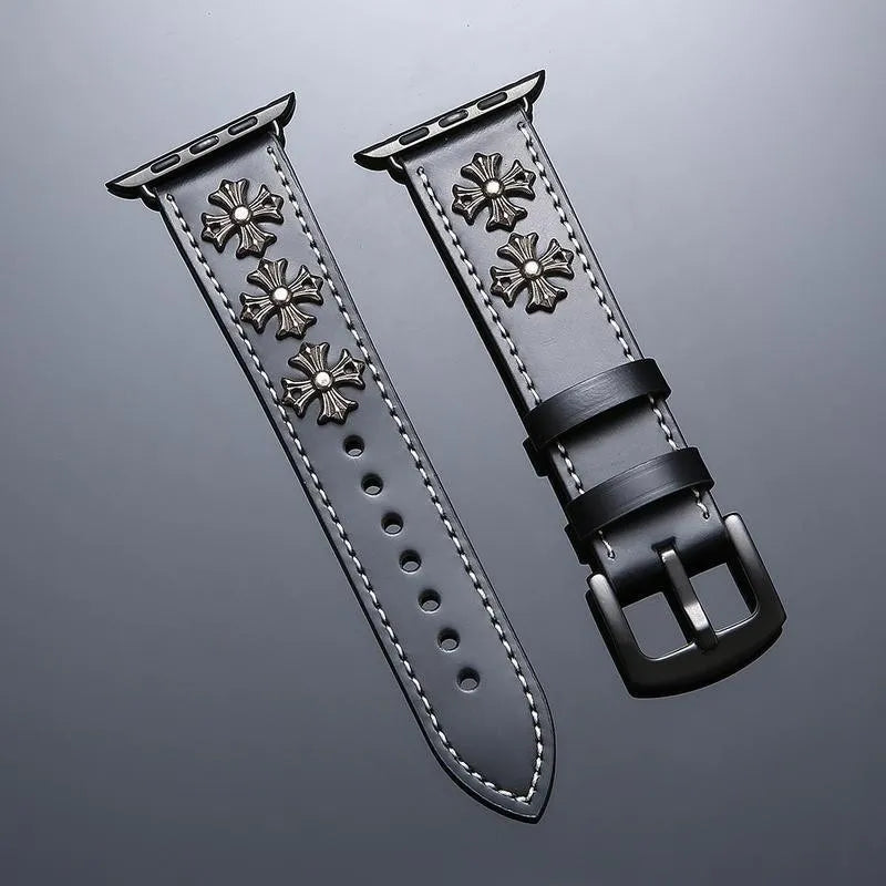 black Gothic Chrome Hearts Apple Watch Band