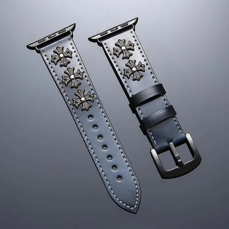 blue Gothic Chrome Hearts Apple Watch Band