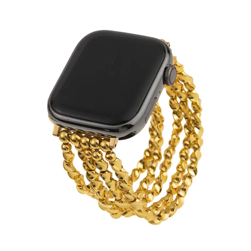 Gold Beaded Bracelet Apple Watch Band