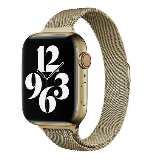 Slim Milanese Apple Watch Band - Champagne