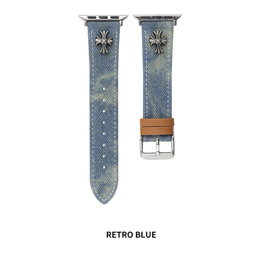 Denim Apple Watch Band - Retro Tie-Dye Stil