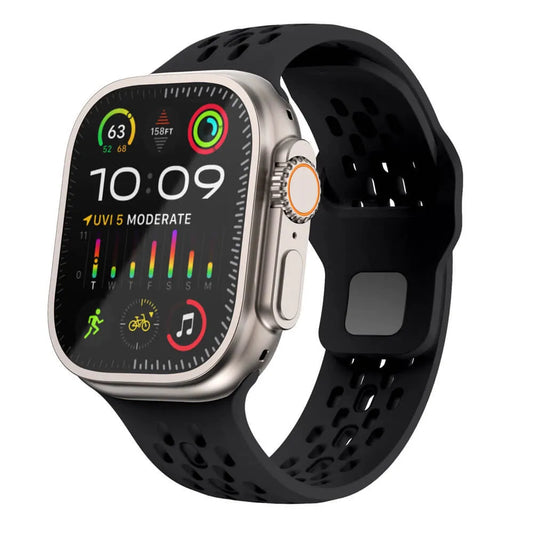 Breathable Fluoroelastomer Apple Watch Band - Black