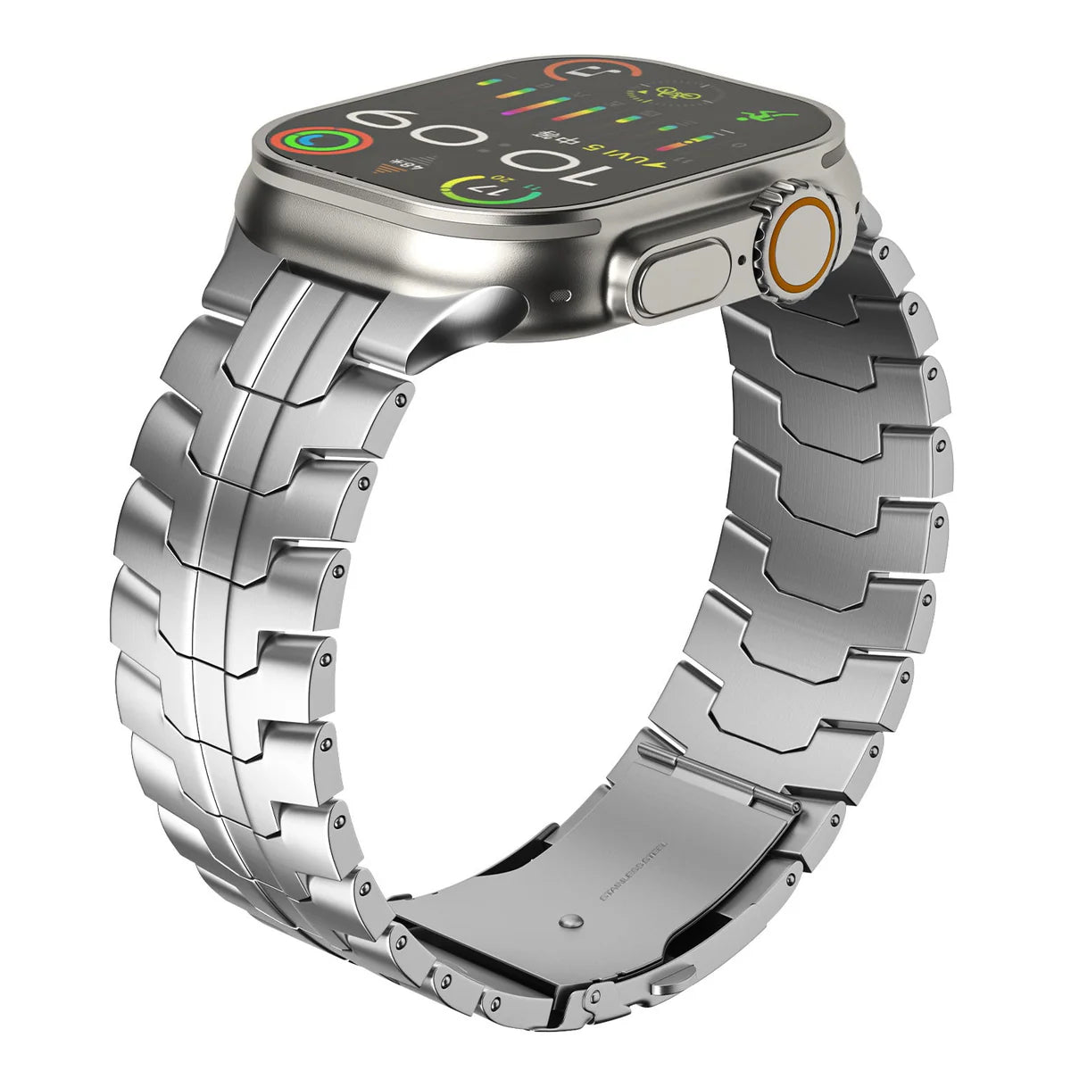 Iron Man Inspired Apple Watch Stainless Steel Band - silver