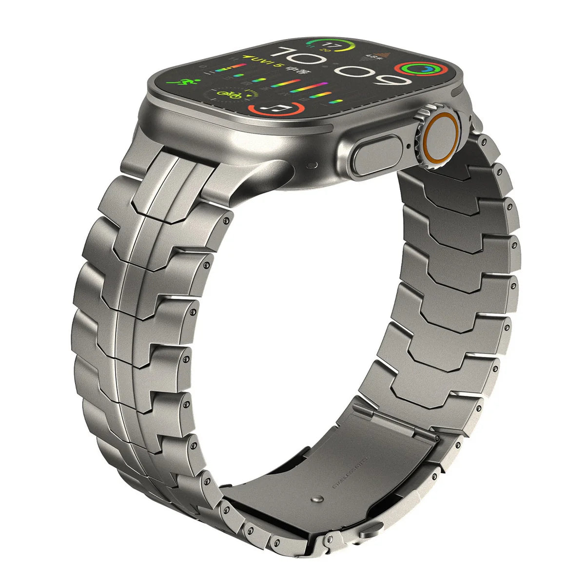 Iron Man Inspired Apple Watch Stainless Steel Band - titanium