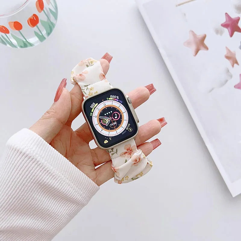 Charming Floral Scrunchie Apple Watch Band